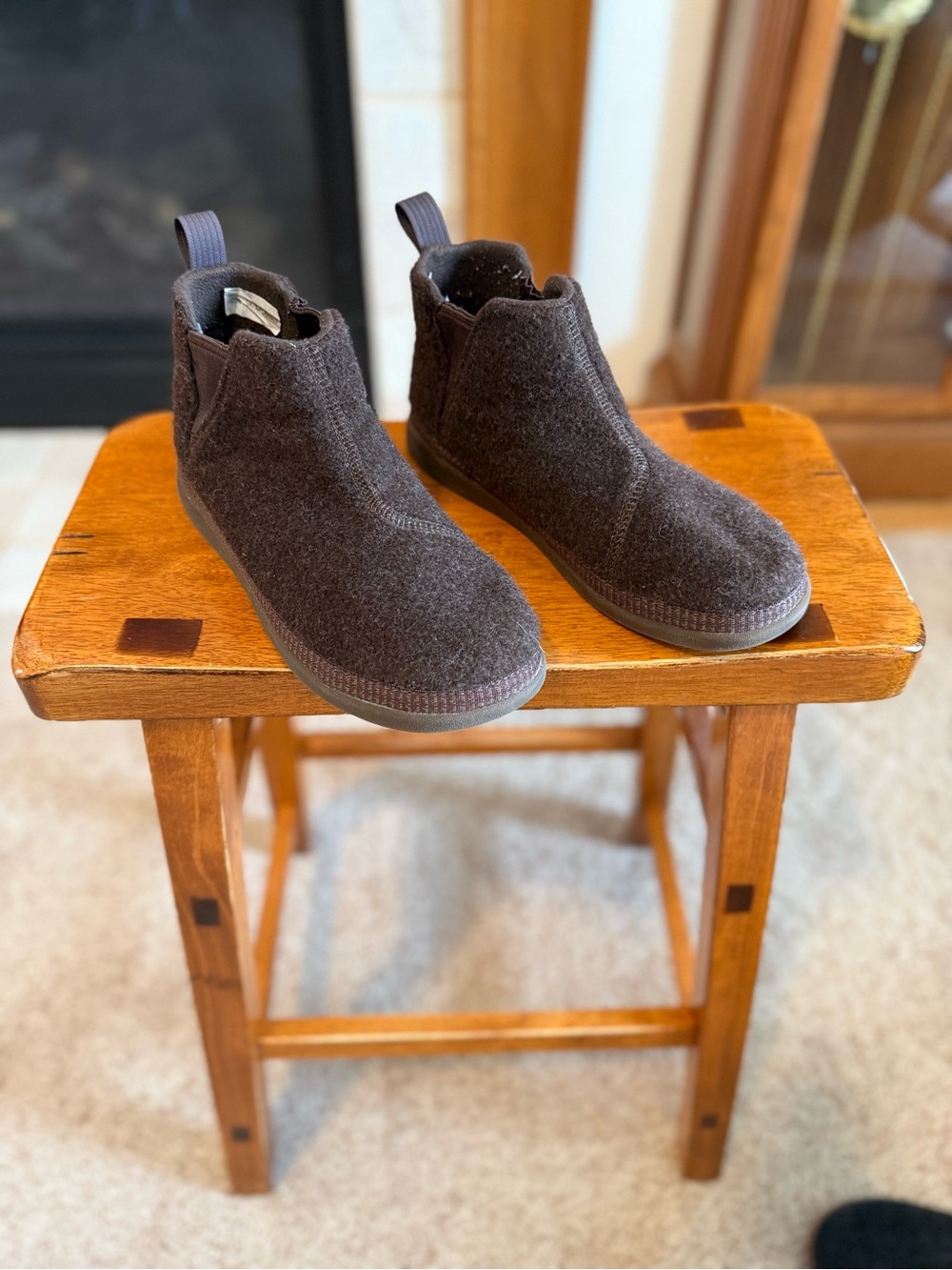 Chaco Brown Wool-Look Ankle Booties